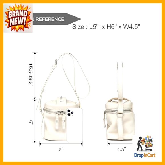 Mini Bucket Bag| Women Mini Leather Crossbody Bucket Bag Chic Elegant Top Handle Detachable Strap